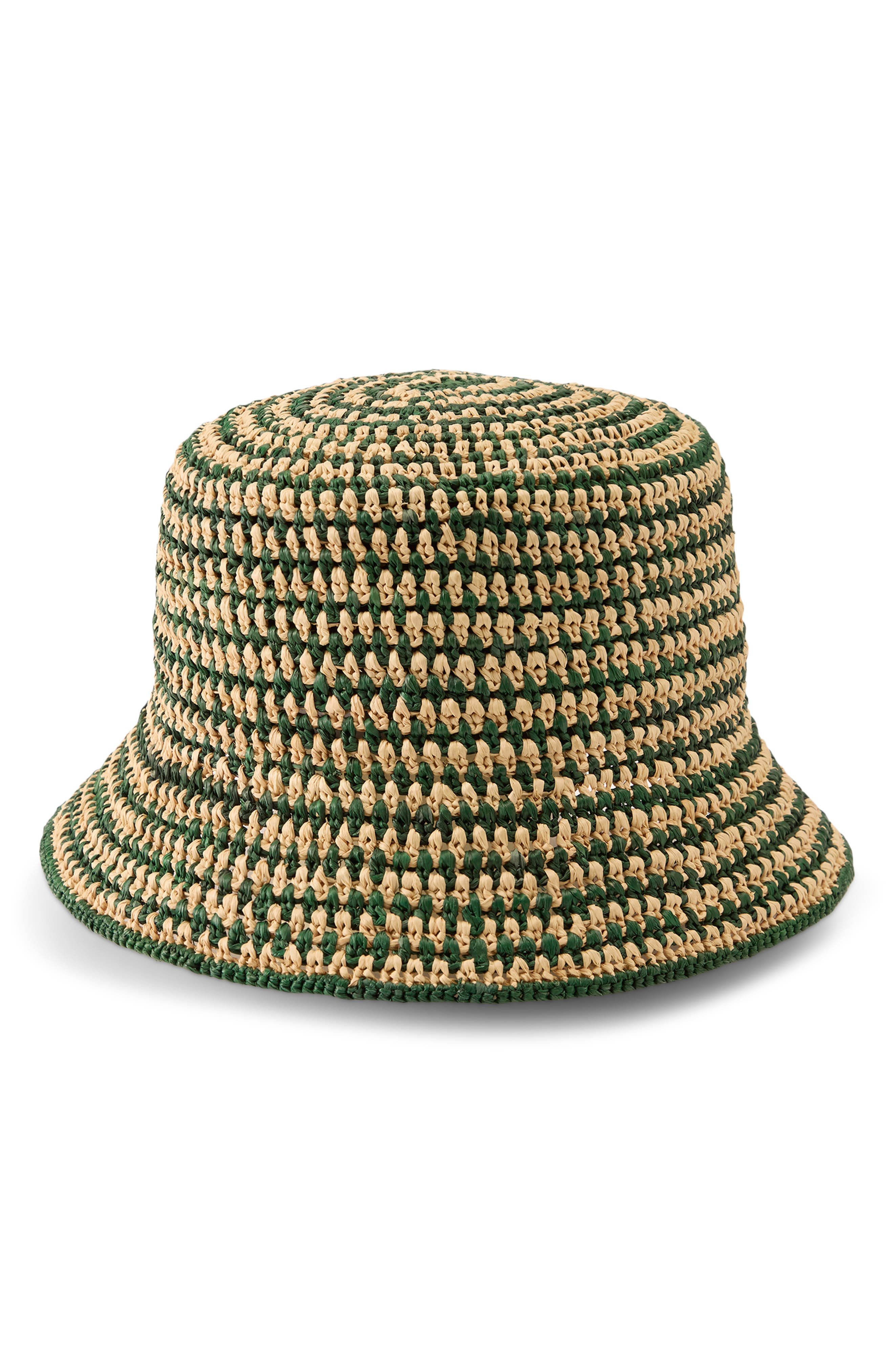 Shashika Raffia Crochet Bucket Hat (Women) | Nordstrom