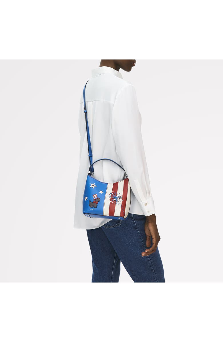 Radley Fireworks And Stripes Small Open Top Crossbody Bag, Alternate, color, Cobalt