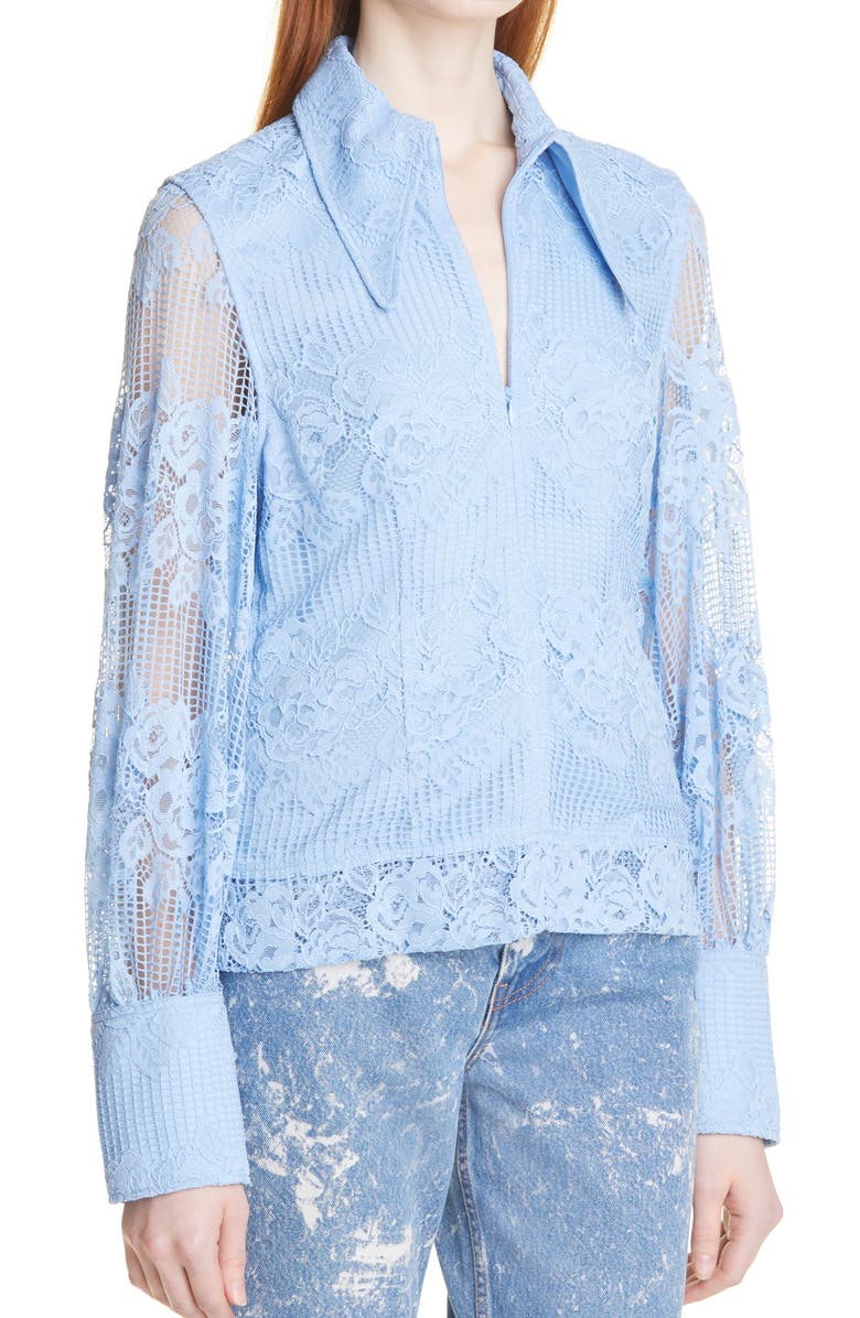 Ganni Lace Long Sleeve Blouse, Alternate, color,