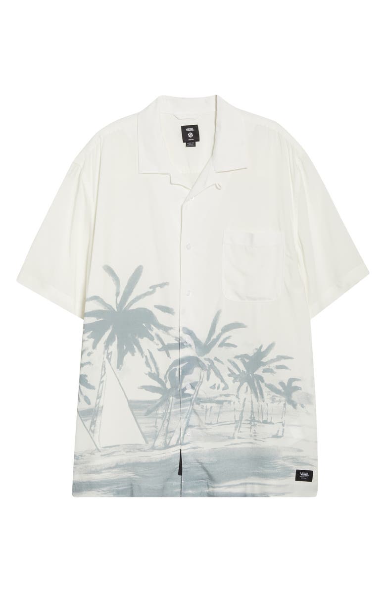 Vans Creswell Palm Tree Print Camp Shirt, Alternate, color,