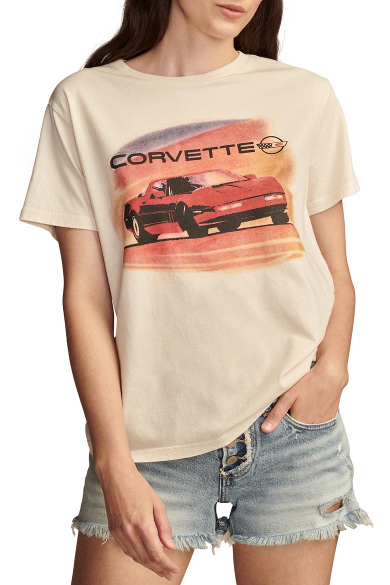 Corvette Oversize Graphic T-Shirt, Main, color, TAN