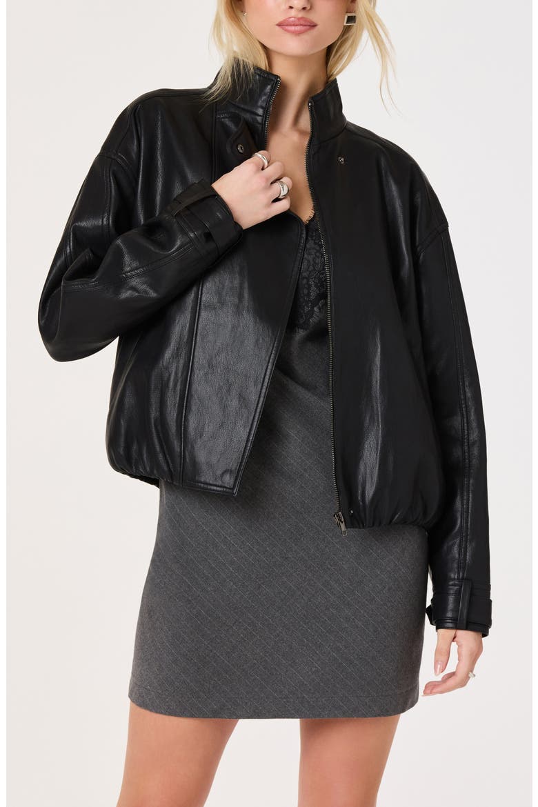 Jett Faux Leather Jacket, Alternate, color, BLACK