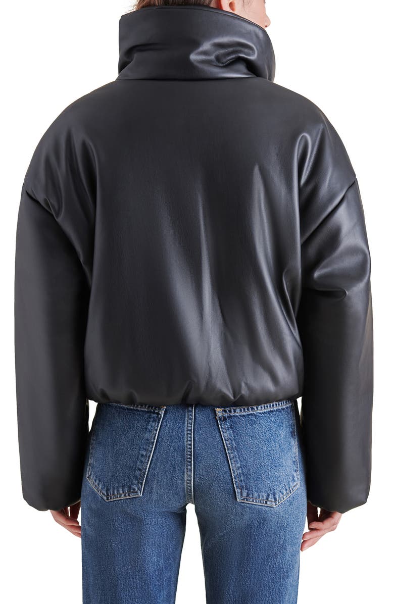 Steve Madden Stratton Faux Leather Puffer Jacket, Alternate, color, Black