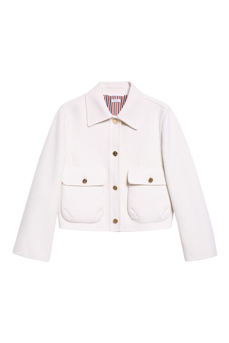 Bell Sleeve Wool & Cashmere Jacket, Main, color, WHITE