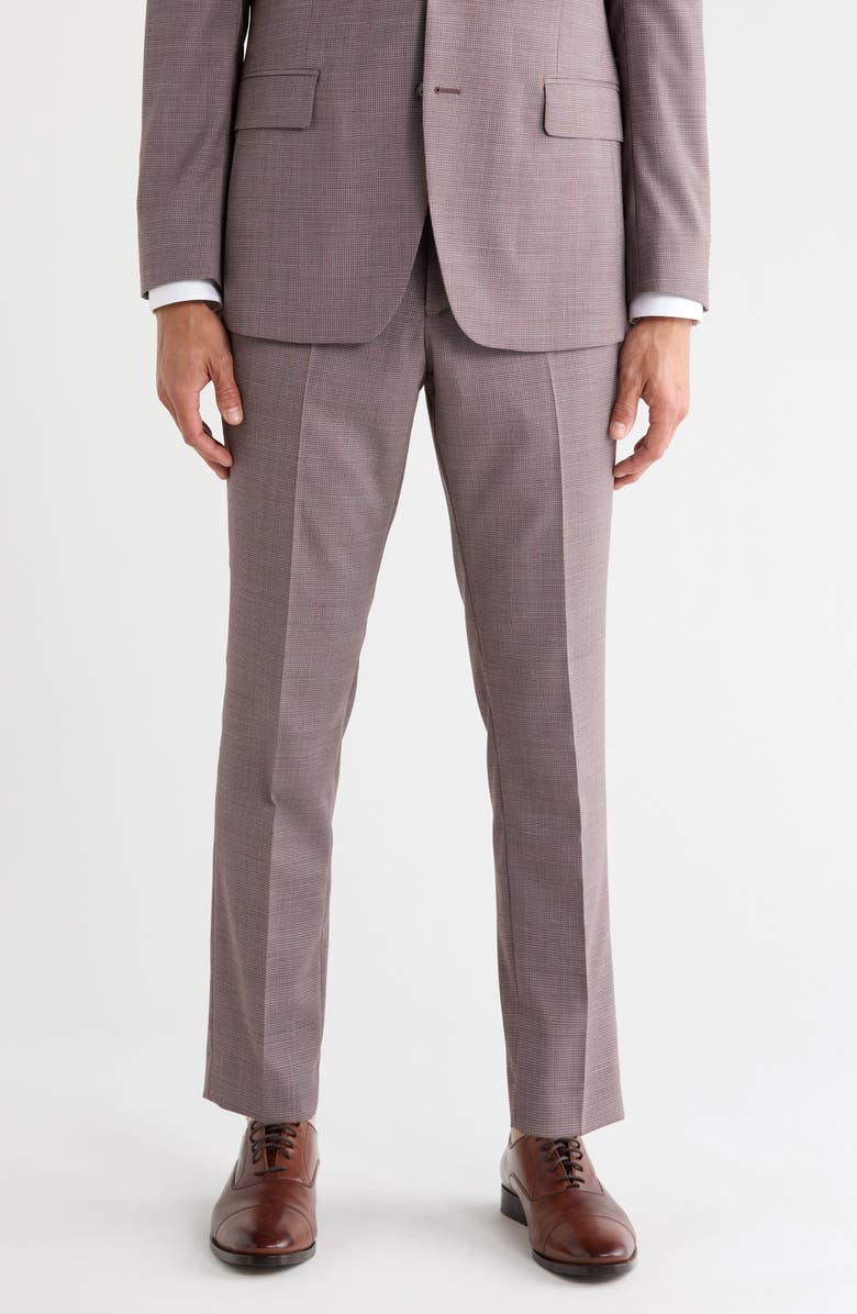 Original Penguin Houndstooth Wool Blend Pants, Main, color, Mauve