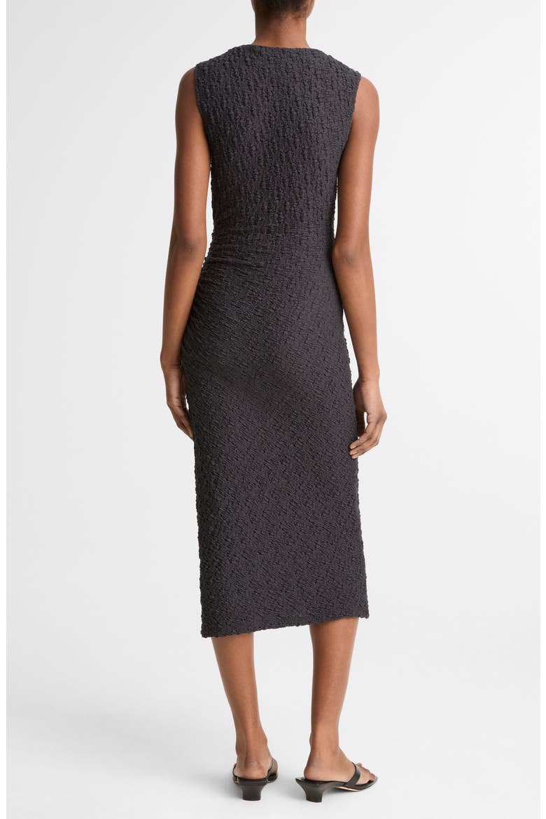 Textured Ruched Side Sleeveless Dress, Alternate, color, INK