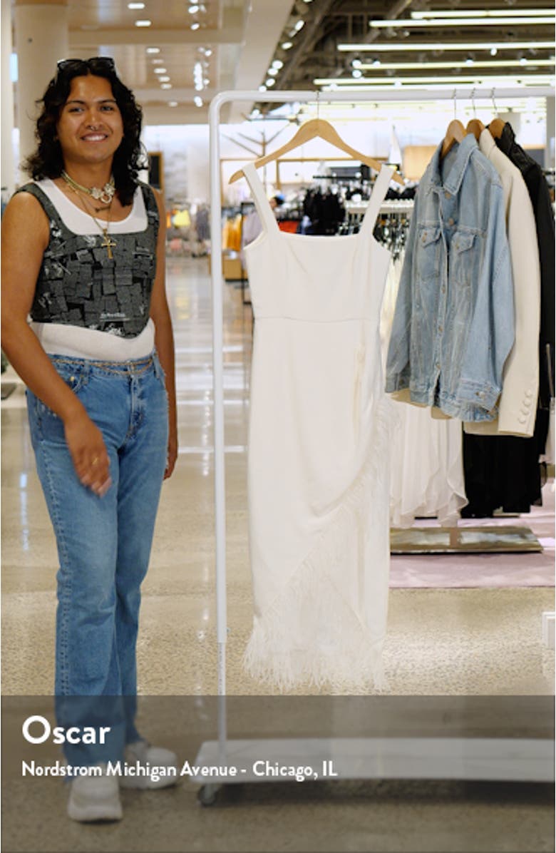 Wedding White Faux Wrap Sheath Dress, sales video thumbnail