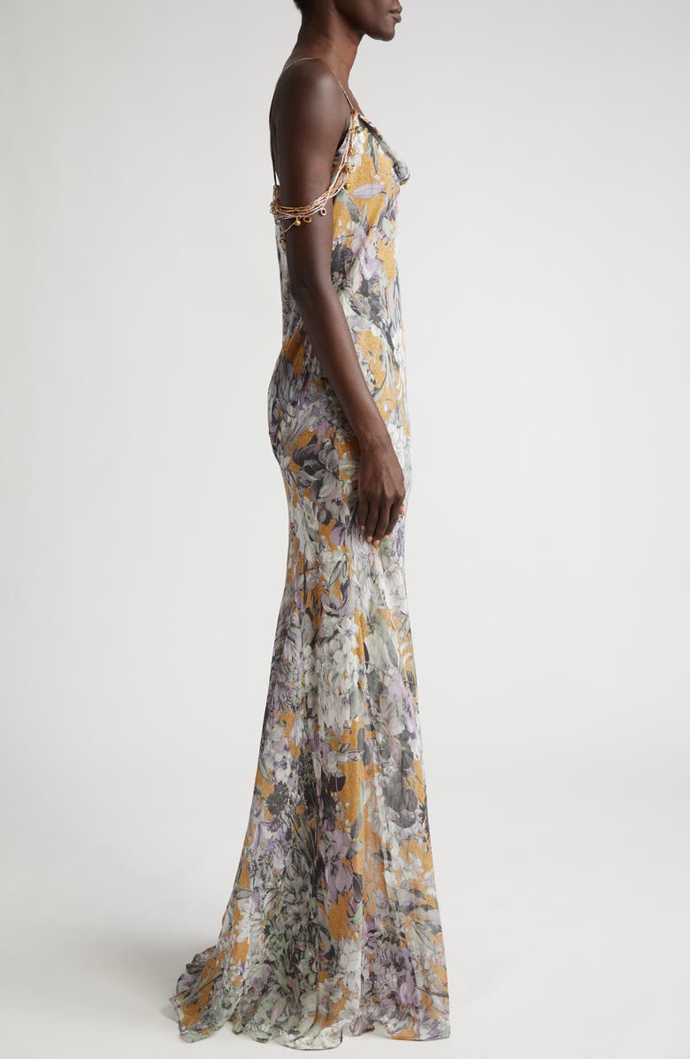 Dries Van Noten Deryl Floral Print Beaded Strap Slipdress, Alternate, color,