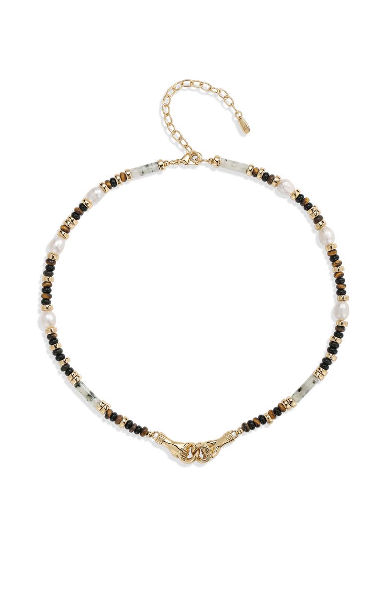 RC RETRO CHIC Palms Necklace, Main, color, Brown & White & Gold