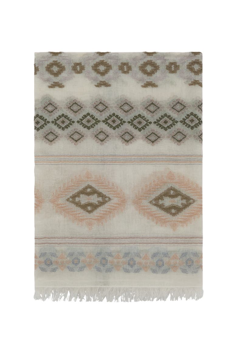 Delia Printed Scarf, Main, color, Khaki Green