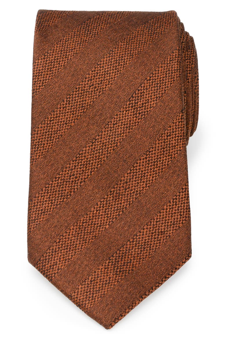 Stripe Linen Tie, Main, color, RED