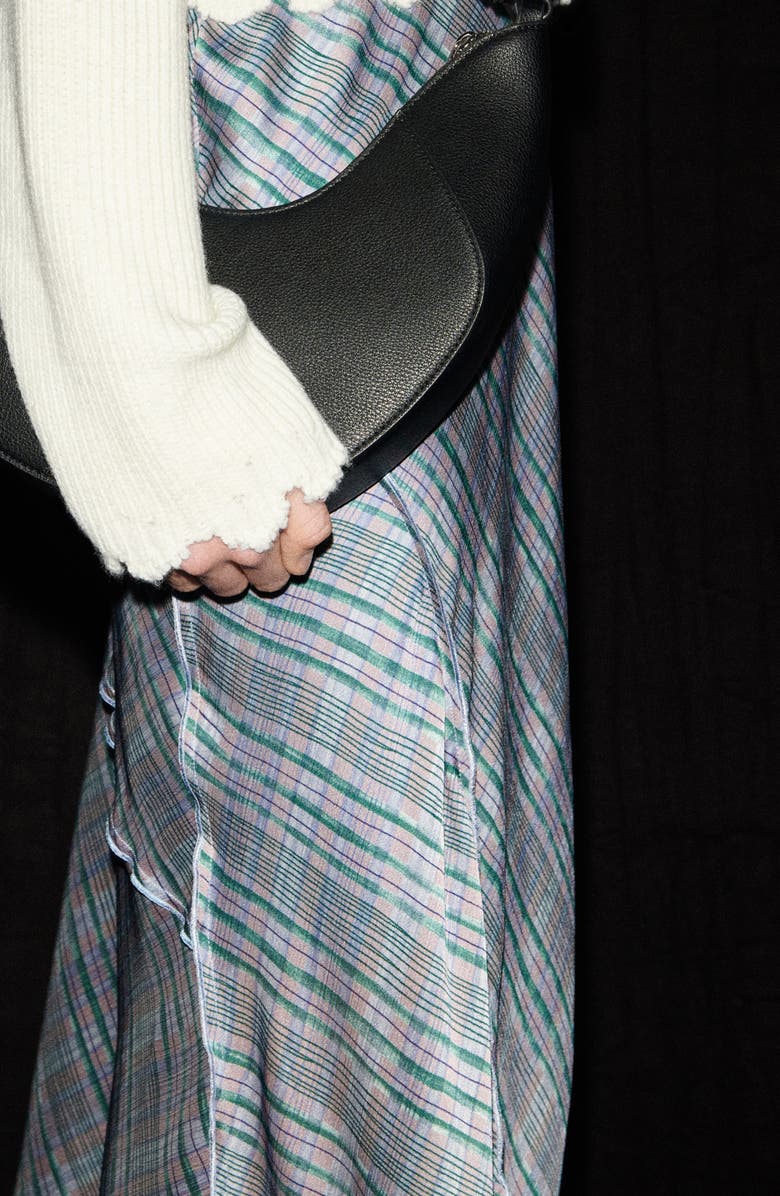 MANGO Plaid Satin Midi Skirt, Alternate, color, 