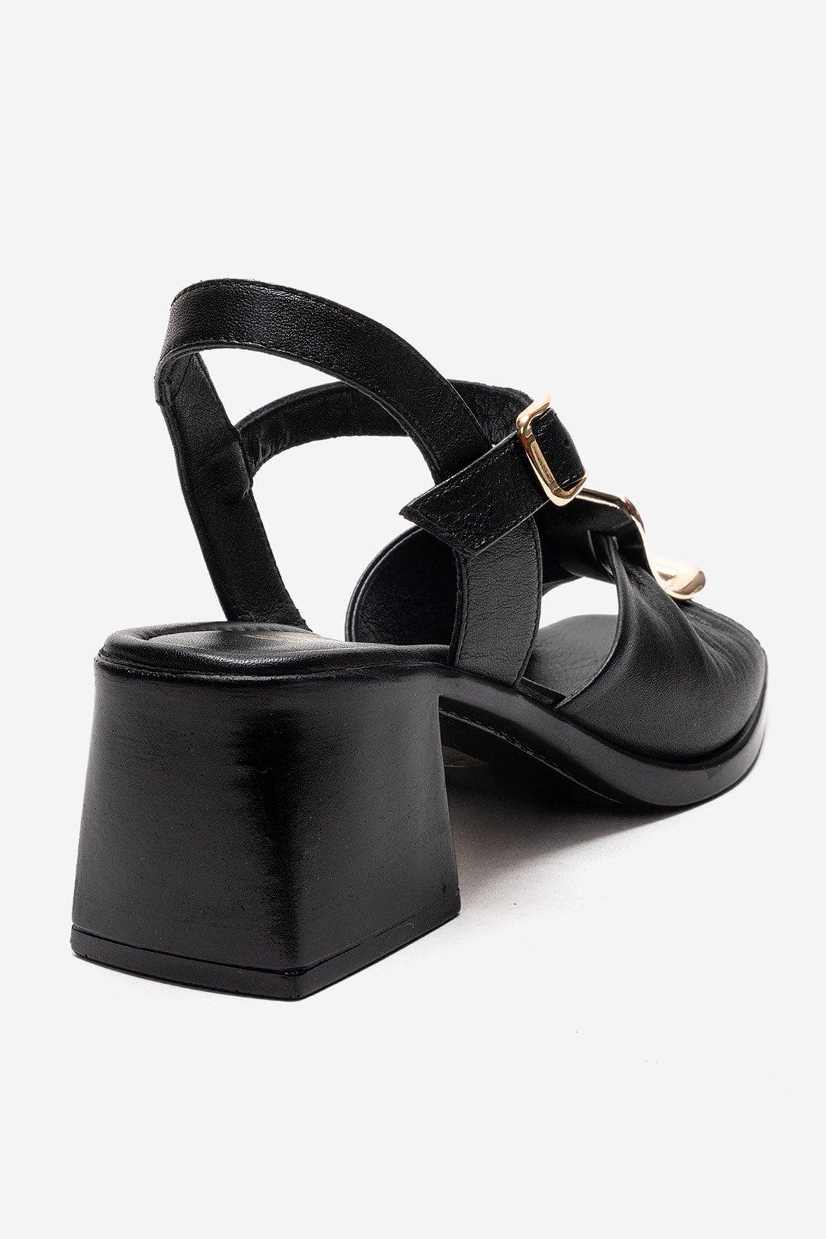 Forever & Always Shoes Asha Leather Block Heel Sandal, Alternate, color, Black