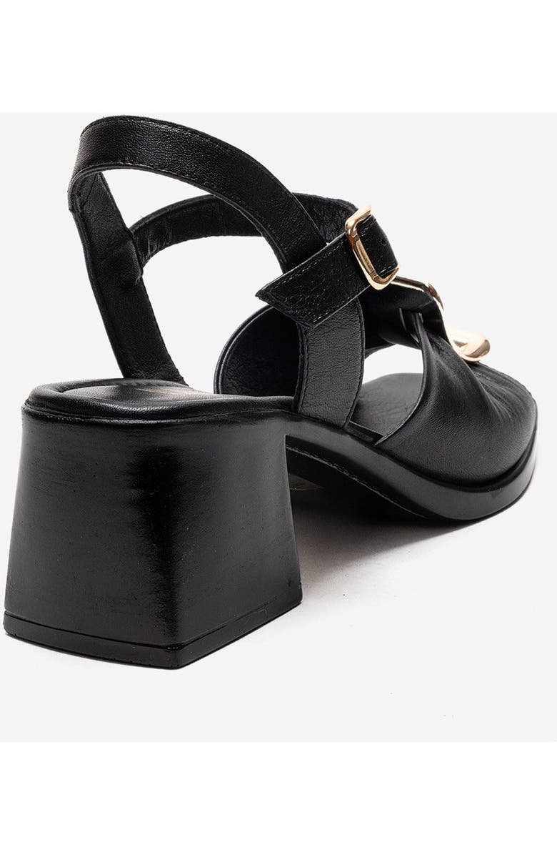 Forever & Always Shoes Asha Leather Block Heel Sandal, Alternate, color, Black