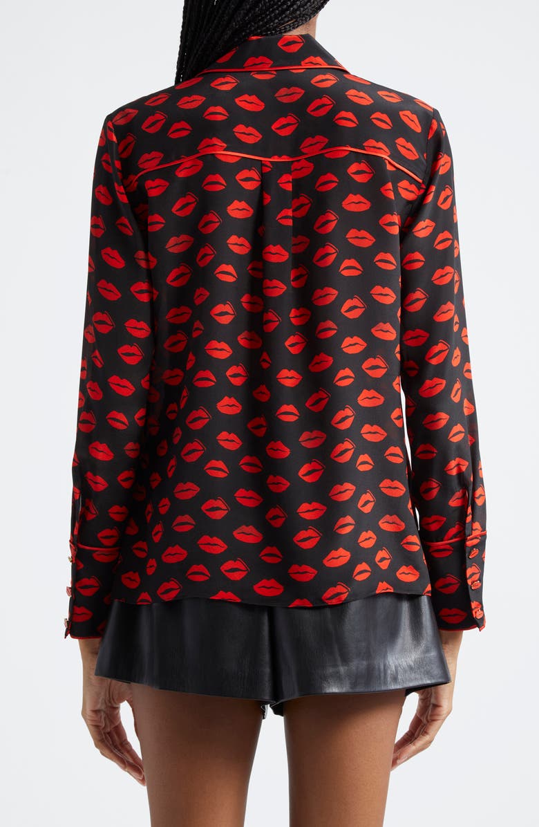 Alice + Olivia Willa Print Silk Shirt, Alternate, color,