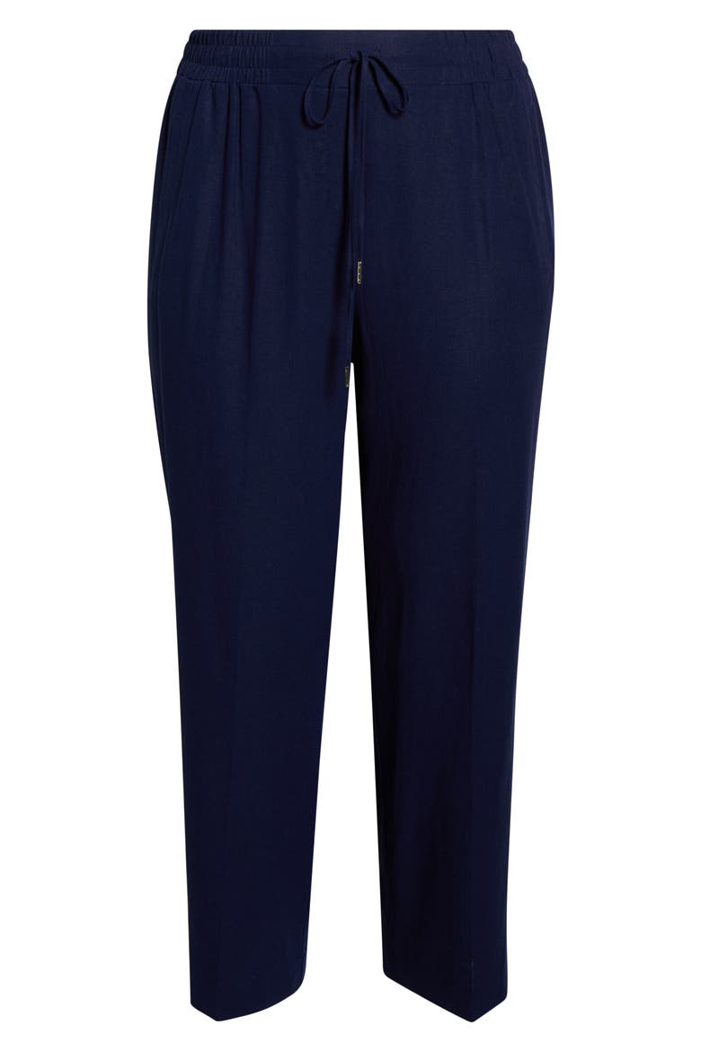 Tie Waist Linen Blend Pants, Main, color, PACIFIC NAVY