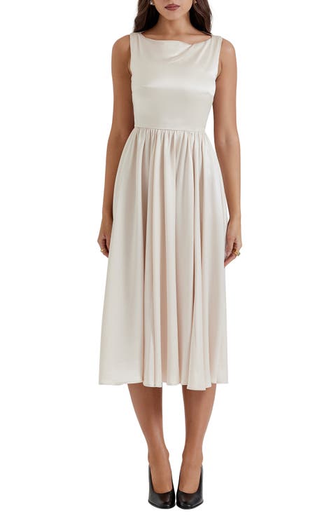 Shayla Satin Midi Cocktail Dress
