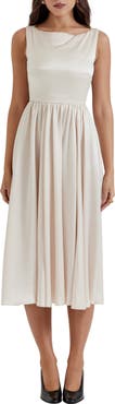 HOUSE OF CB Shayla Satin Midi Cocktail Dress