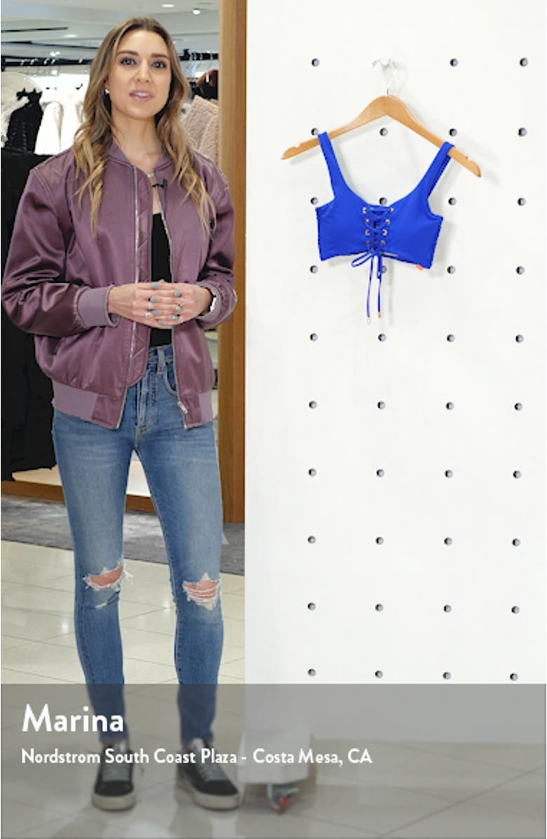 Dazzling Lace-Up Reversible Bikini Top, sales video thumbnail