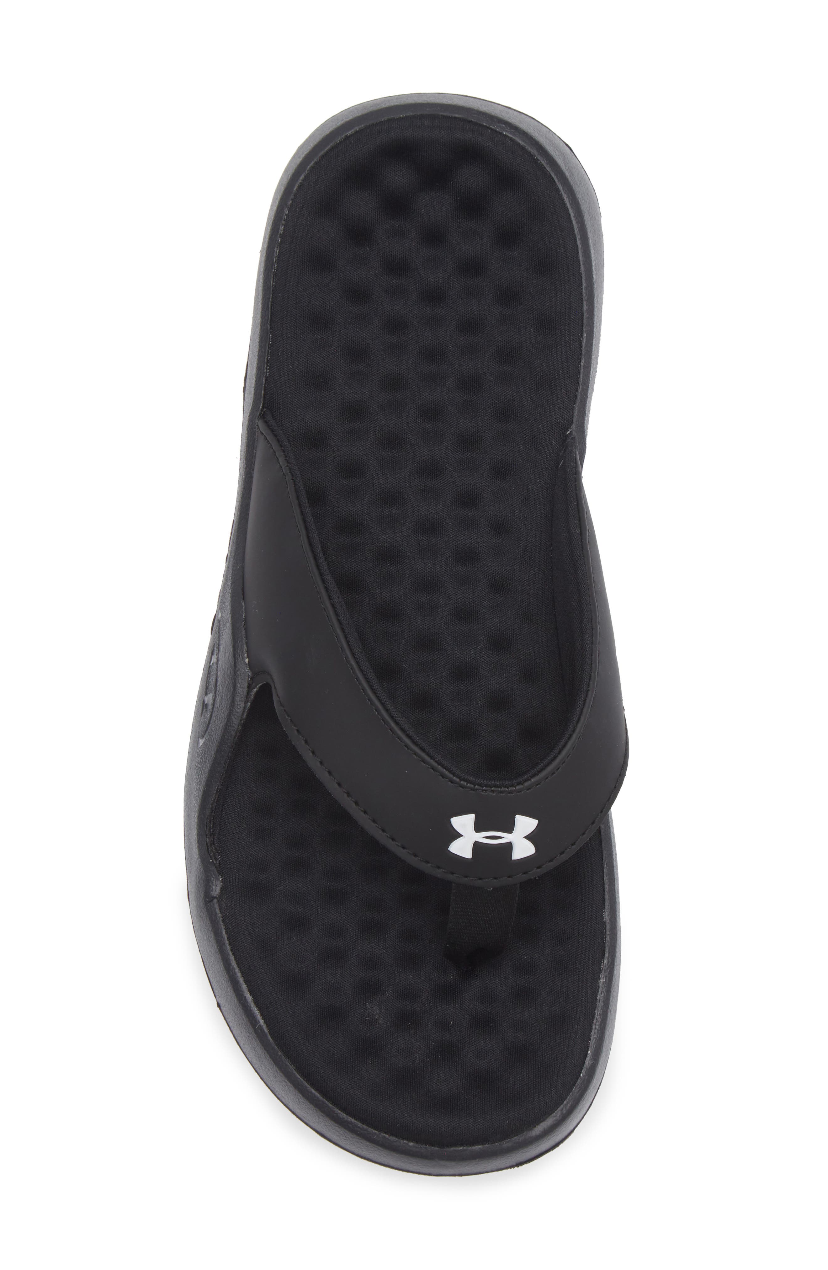 Under Armour Ignite Pro 8 Thong Toe Slide Sandal, Alternate, color, Black