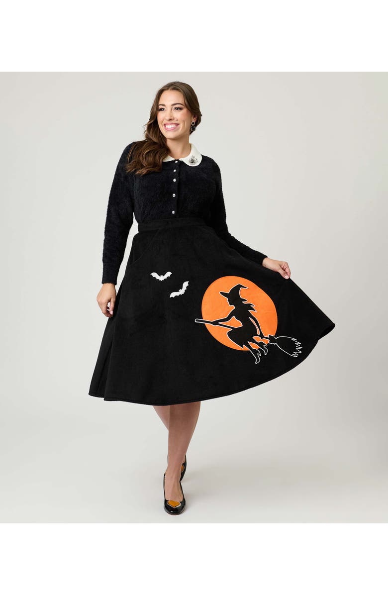 Unique Vintage High Waist Soda Shop Swing Skirt, Main, color, Black/Misc