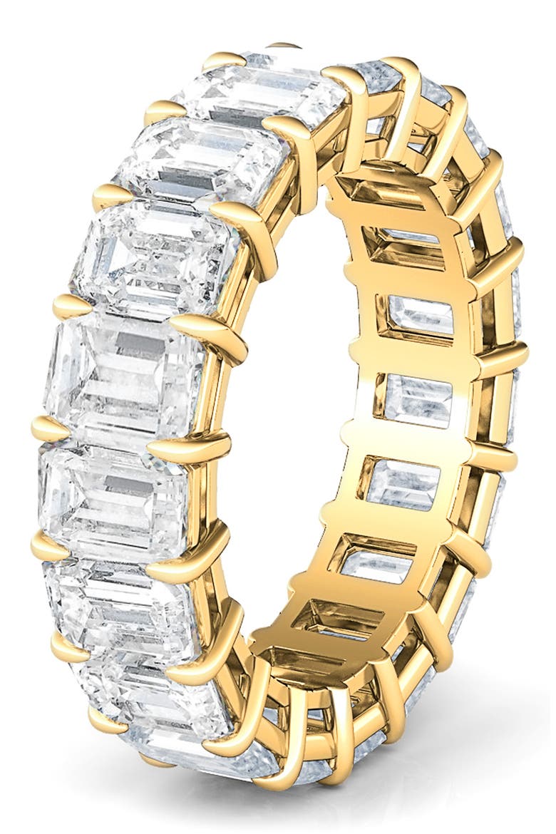 Emerald Cut Lab Created Diamond 18K Gold Eternity Band, Alternate, color, YELLOW GOLD