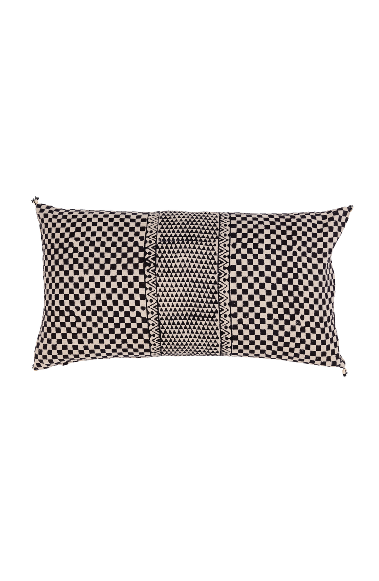 Alamwar Samburu Charcoal Lumbar Pillow Cover, Main, color,