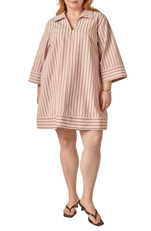 Striped Collared Shift Dress