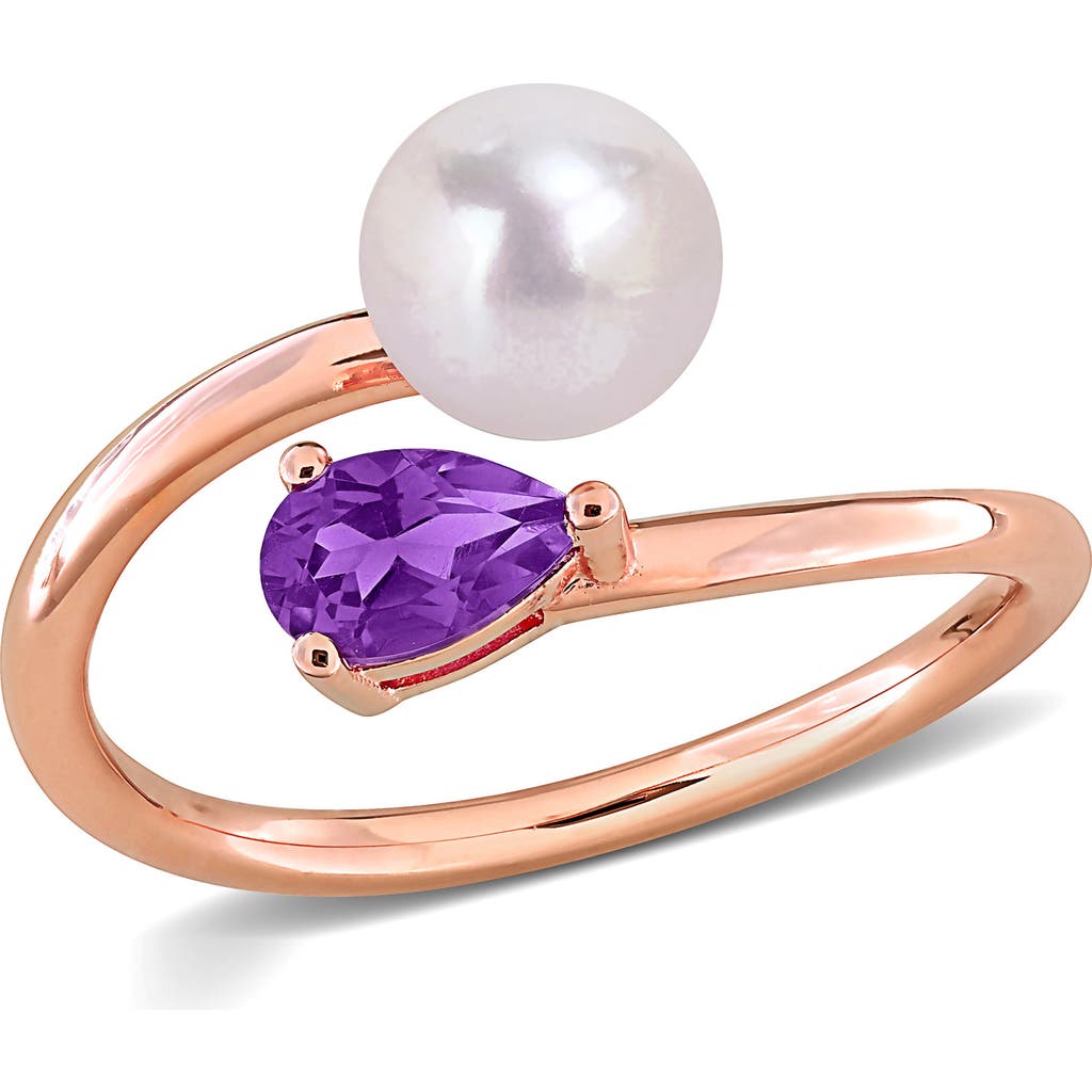 Delmar Cultured Pearl & Semiprecious Stone Crossover Ring