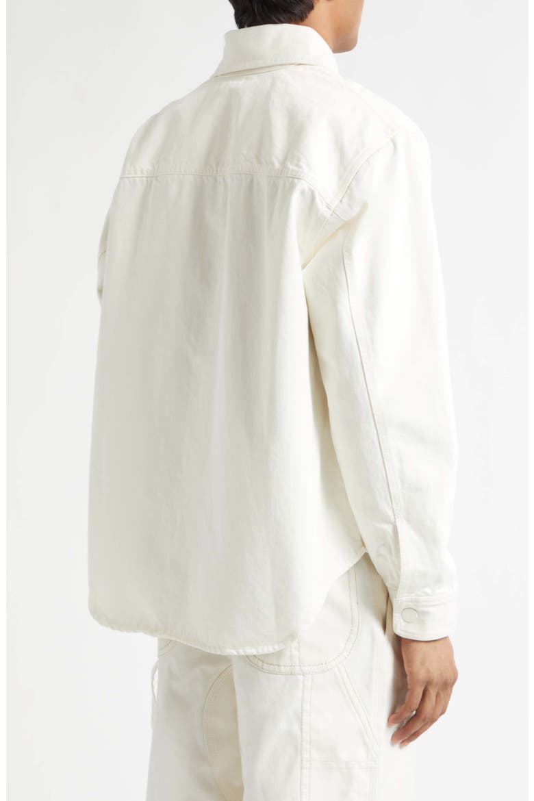 Ami de Coeur Knit Appliqué Overshirt, Alternate, color, BLANC CREME