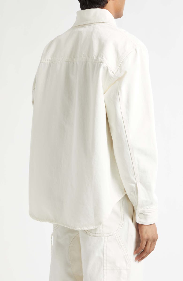 AMI PARIS Ami de Coeur Knit Appliqué Overshirt, Alternate, color, Blanc Creme