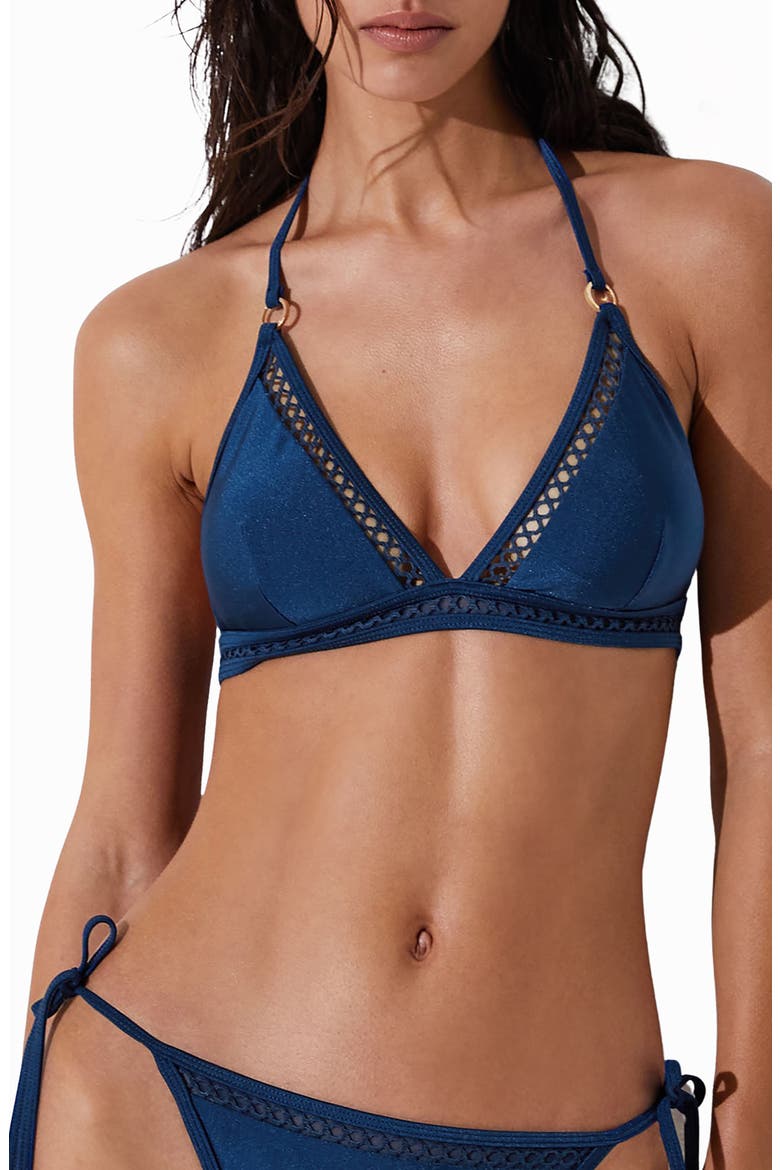 Hennel Triangle Bikini Top, Main, color, BLUE