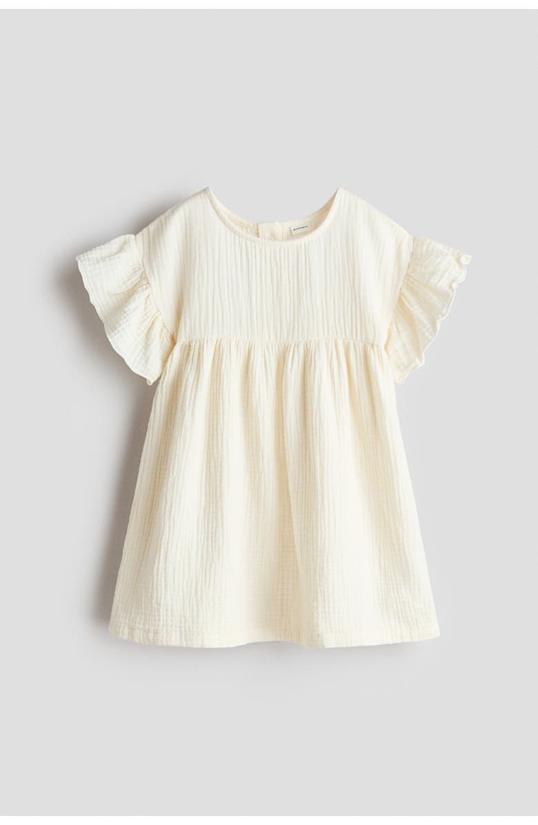 H&M Cotton Muslin Dress, Main, color, White