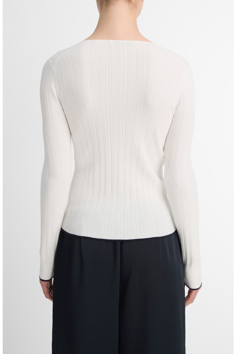 Tipped Edge Rib Henley, Alternate, color, OFF WHITE/DEEP LAKE