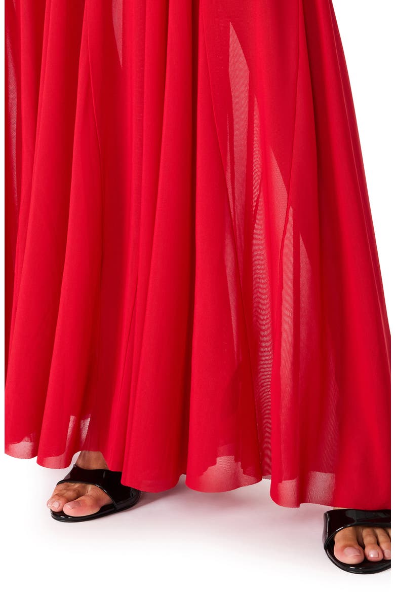 Rehna Off the Shoulder Dress, Alternate, color, DARK RED