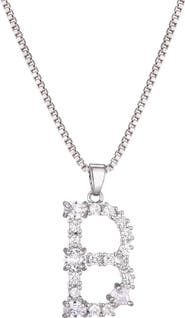 Adornia Mixed Crystal Initial Pendant Necklace