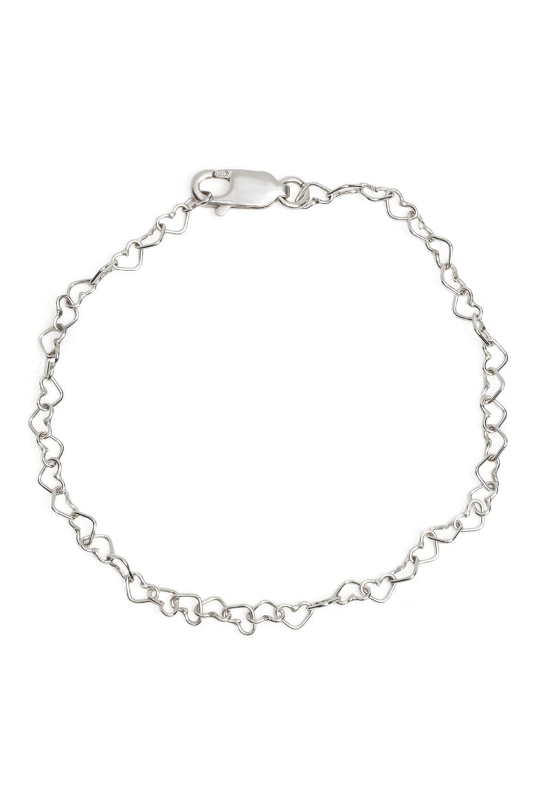Heart Chain Bracelet, Main, color, SILVER