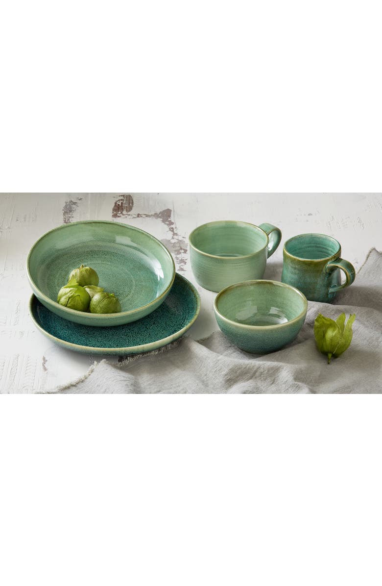 tag Celadon Reactive Glaze Dinner Plate Dishwasher Safe Set, Alternate, color, Green