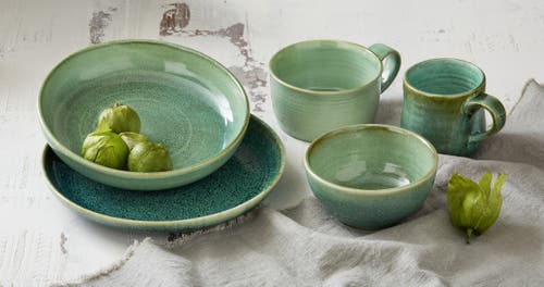 Tag Celadon Reactive Glaze Dinner Plate Dishwasher Safe Set In Green