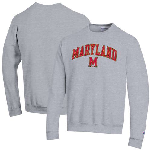 Champion Heather Gray Maryland Terrapins Arch Over Logo Pullover Sweatshirt