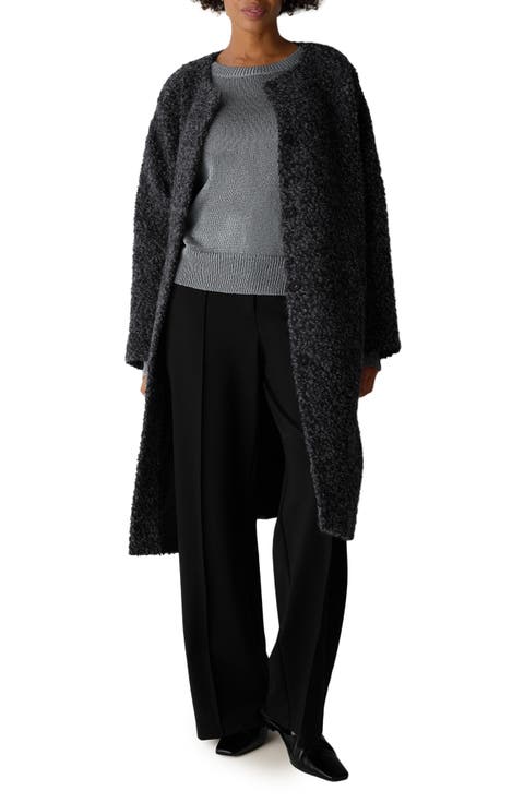 Round Neck Alpaca & Wool Blend Coat