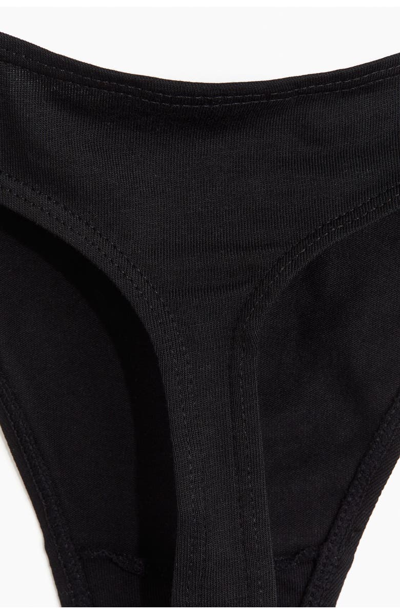 H&M 10-pack cotton thong briefs, Alternate, color, Black