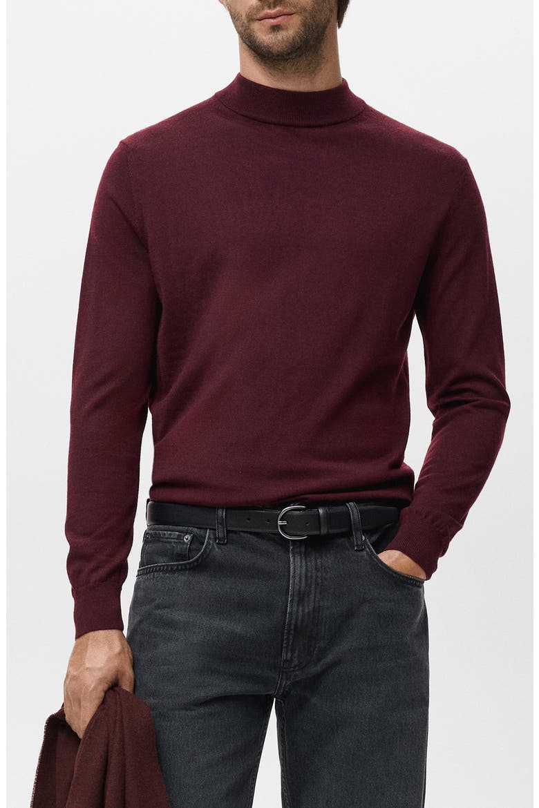 Turtleneck Wool Sweater, Main, color, WINE