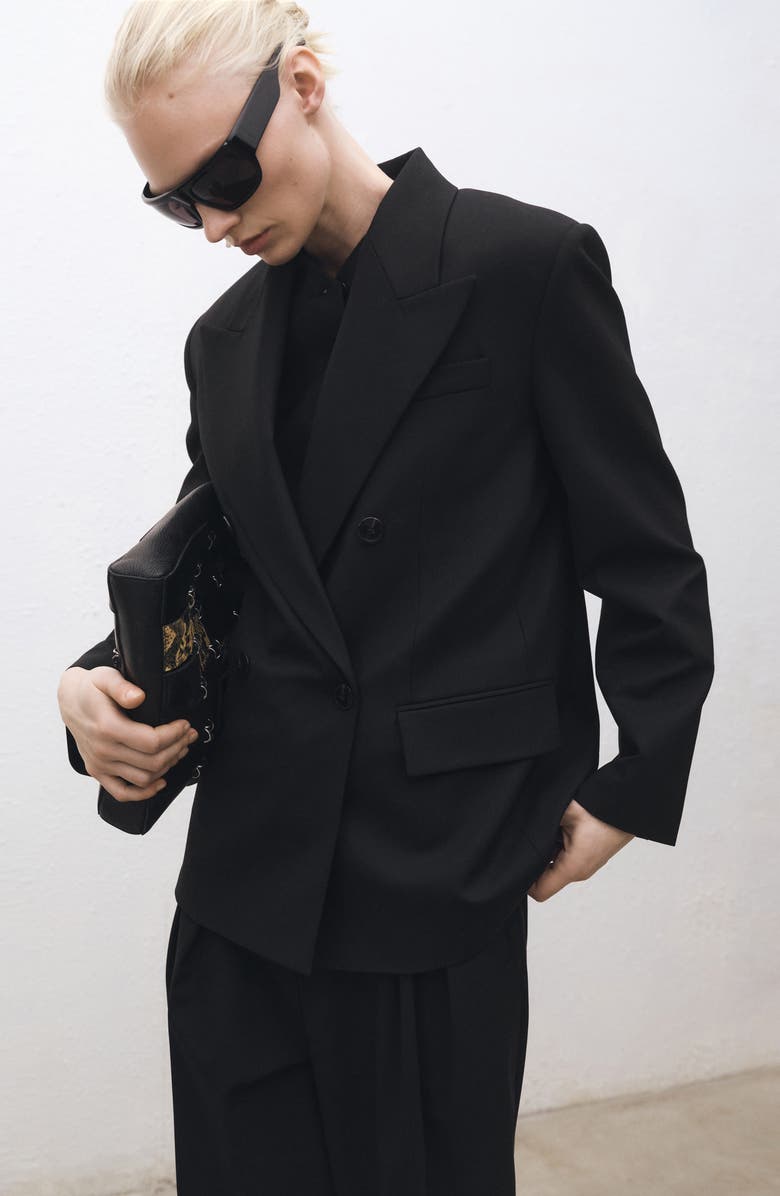 MANGO Pleat Front Wide Leg Suit Pants, Alternate, color,