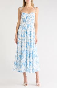 WAYF Tiered Tie Strap Dress