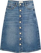 DL1961 Kids' Jenny Button Front Denim Midi Skirt