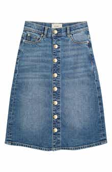 Kids' Jenny Button Front Denim Midi Skirt