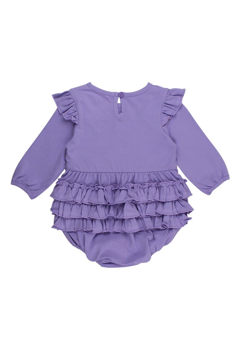 Long Sleeve Flutter Bubble Romper (baby), Alternate, color, Wisteria Purple