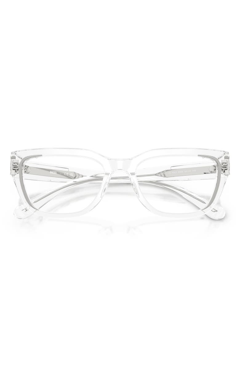 DIESEL<sup>®</sup> 52mm Rectangular Optical Glasses, Alternate, color, Shiny Cristal/ Demo