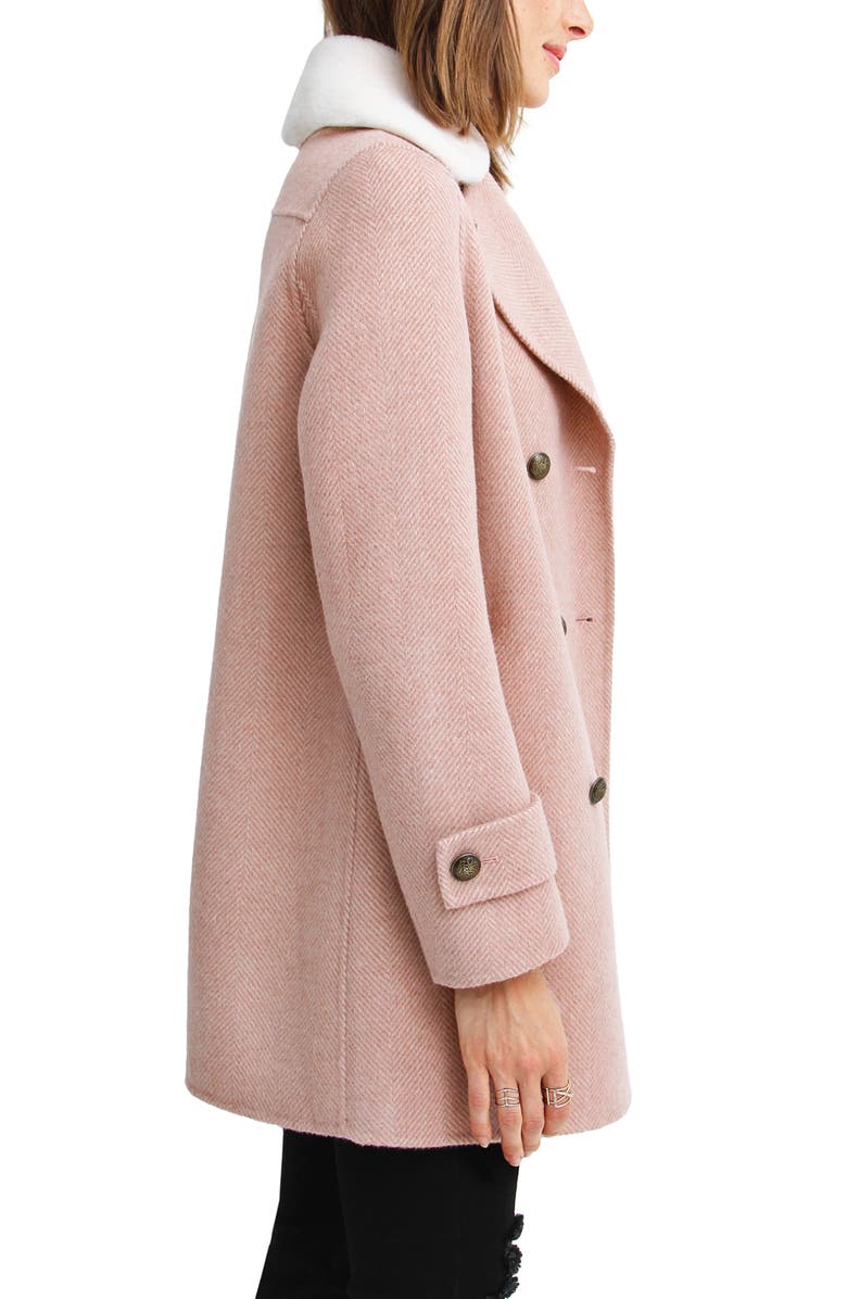 Belle & Bloom Liberty Faux Shearling Collar Coat, Alternate, color, Blush